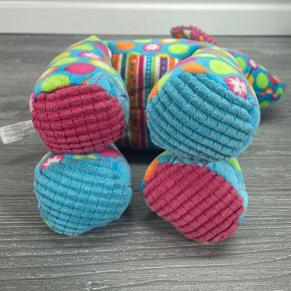 Mary Meyer Pizzaz Elephant Plush Pink Blue Stuffed Animal Corduroy Polka Dots - Picture 8 of 12